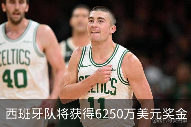 西班牙队将获得6250万美元奖金 每位球员将分得约88万美元